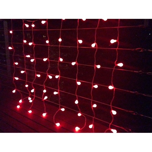 Colour Changing Curtain Lights - (Clear Cable) 56LED Christmas Party Lights